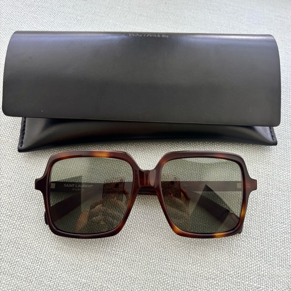 New Saint Laurent Brown Square Sunglasses - Picture 4 of 6